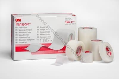 3M Transpore nesterils, plastikāta plāksteris rullī