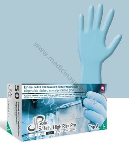 Cimdi nitrila High Risk Pro zili nepūd.,30cm izm XXL/50{10}