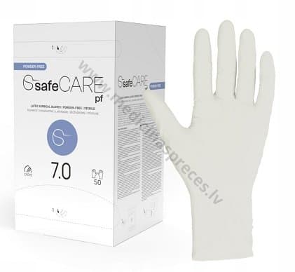 Cimdi SafeCARE, sterili, nepūderēti, lateksa